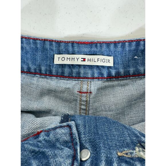 Tommy Hilfiger Jean Shorts Size 4 (30x4) Low Rise Mini Patch Pockets Vintage Y2K - Picture 3 of 10